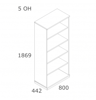 Aktenregal 5 OH 800mm FM