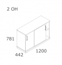 Schiebetürenschrank 2 OH 1200mm niedrig FM