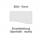 SCHREIBTISCH 180 x 80/100 EDV-Form rechts all in one FM